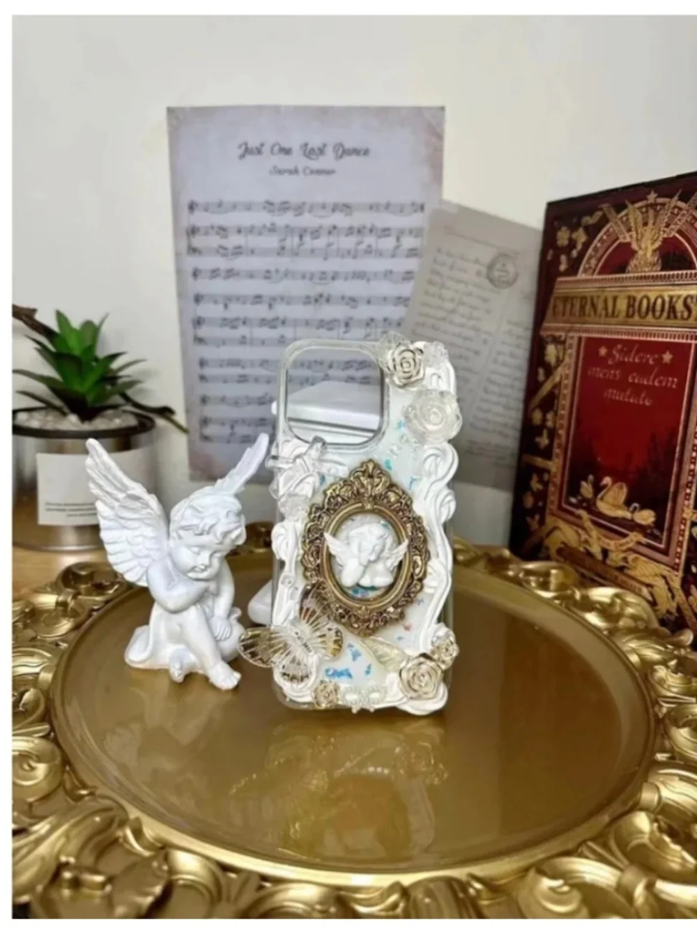iPhone 13pro Baroque angel Phone Case, Handmade case